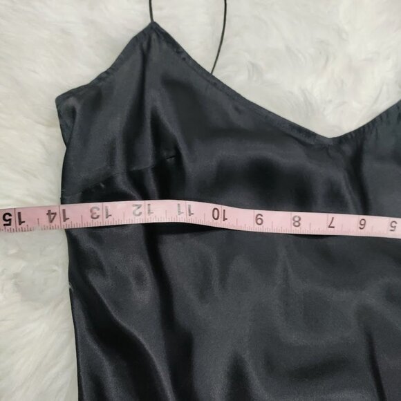 Massimo Black Elegant Layering Piece Sleek Versatile Silk Camisole Top Size P - Picture 9 of 11
